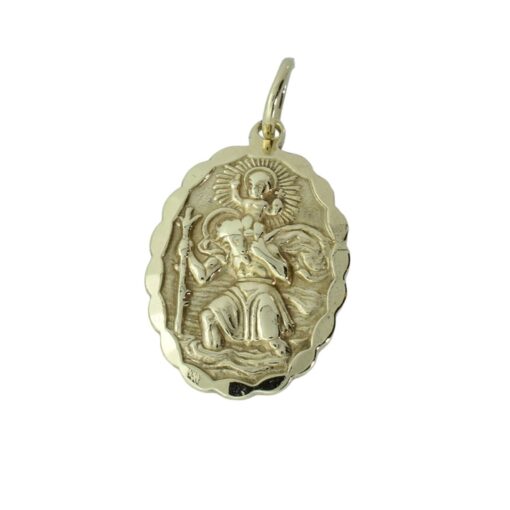 Oval 9ct Gold St Christopher by Georg Jensen