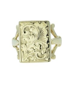 Vintage Gold Rectangular Locket Ring