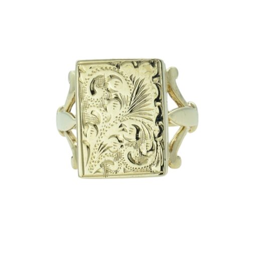 Vintage Gold Rectangular Locket Ring