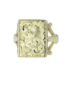 Vintage 9ct Gold Rectangular Locket Ring