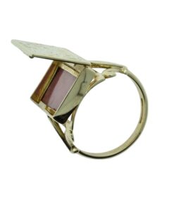 Vintage 9ct Gold Rectangular Locket Ring