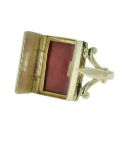 Vintage 9ct Gold Rectangular Locket Ring