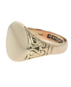 Antique Rose Gold Oval Signet Ring