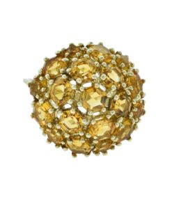 9ct Gold Whiskey Quartz Cluster Ring