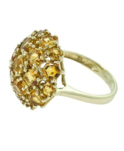 9ct Gold Whiskey Quartz Cluster Ring