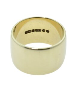 Wide Gold Wedding Band Ring 11mm dated 1989