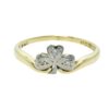 Pretty Vintage 18ct Gold Diamond Shamrock Ring