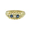 Antique Gold Diamond and Sapphire Ring