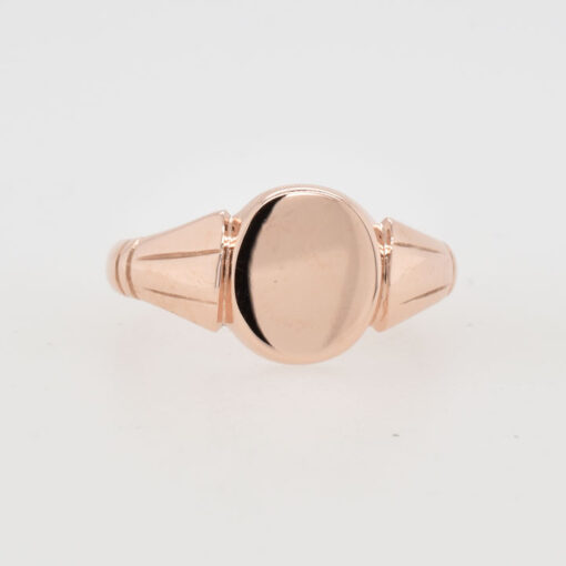 9ct Rose Gold Oval Signet Ring dated 1920