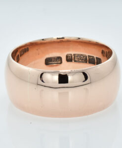 Wide 9ct Rose Gold Antique Wedding Band Ring