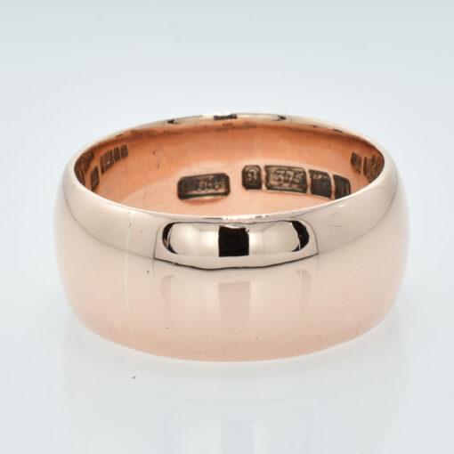 Wide 9ct Rose Gold Antique Wedding Band Ring
