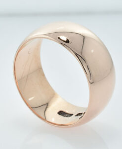 Wide 9ct Rose Gold Antique Wedding Band Ring 10mm