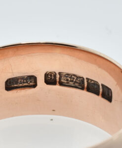 Wide 9ct Rose Gold Antique Wedding Band Ring