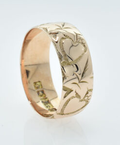 Antique Rose Gold Heart Band Ring