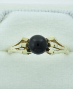 Vintage Gold Onyx Bead Ring