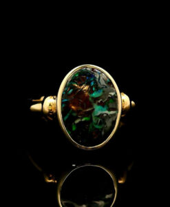 Gold Boulder Opal Ring