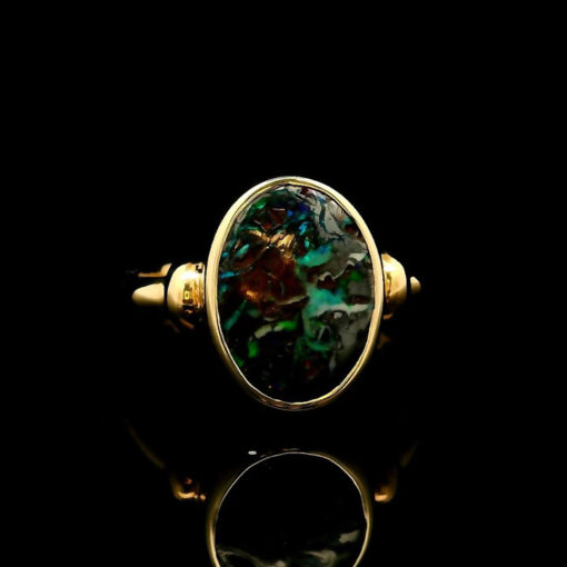 Gold Boulder Opal Ring