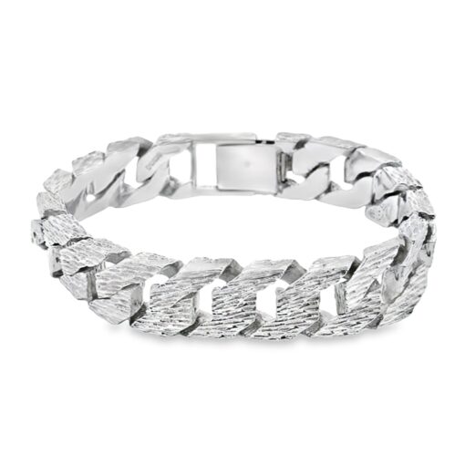 Vintage Silver Heavy Curb Bracelet