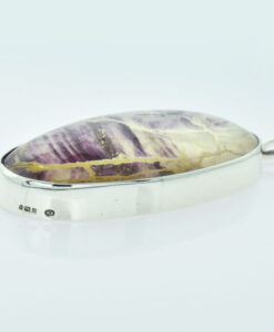 Vintage Sterling Silver BLUE JOHN Stone Pendant Hallmarked 1976