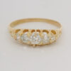 Antique 18ct Yellow Gold Diamond Boat Ring