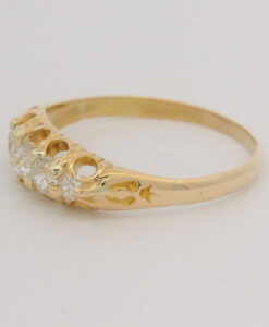Antique 18ct Yellow Gold Diamond Boat Ring