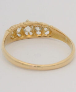 Antique 18ct Yellow Gold Diamond Boat Ring