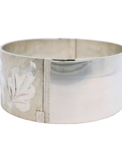 Vintage Solid Sterling Silver Leaf Bangl