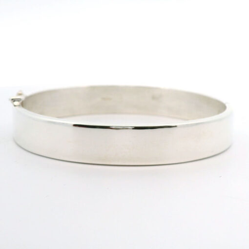 Chunky Oval Sterling Silver Hinged Bangle