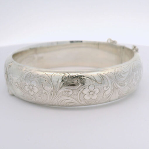 Silver Flower Bangle Dated 1973