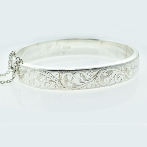 Sterling Silver Engraved Bangle