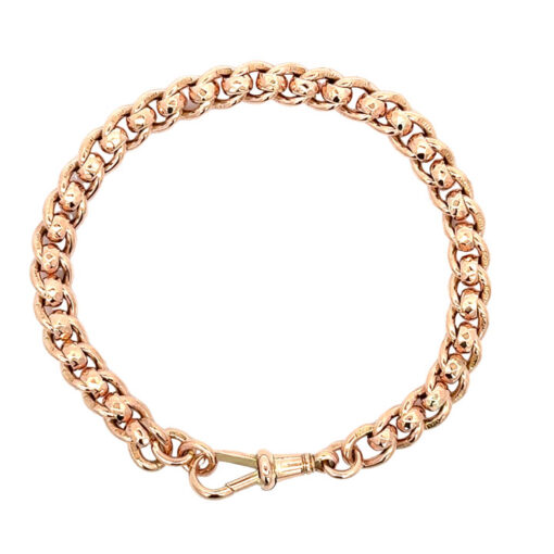 Antique 9ct Rose Gold Rollerball Link Bracelet c1900