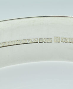 Vintage Solid Sterling Silver Leaf Bangle dated 1973