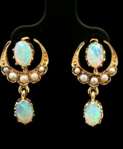 Opal and Pear Drop Earrings