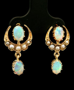 Opal and Pear Drop Earrings