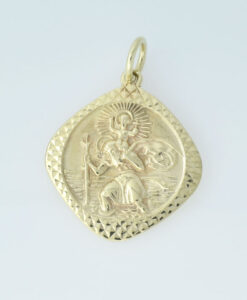 Vintage Embossed 9ct Gold St Christopher by Georg Jensen