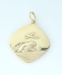 Vintage Embossed 9ct Gold St Christopher by Georg Jensen