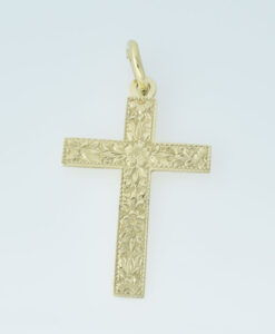 Solid Vintage 9ct Yellow Gold Cross Dated 1928
