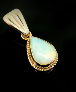 9ct Yellow Gold Pear Cut Opal Pendant
