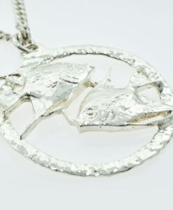 Sterling Silver Fish Pendant with 26