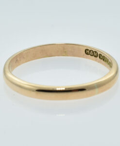 Vintage 9ct Rose Gold Wedding Band Ring 2mm dated 1942