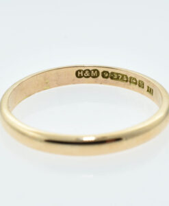 Vintage 9ct Rose Gold Wedding Band Ring 2mm dated 1942