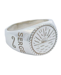 Serge Denimes Gents Sterling Silver Sun Rise Signet Ring