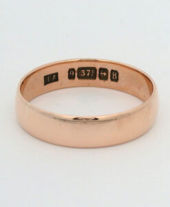 Antique 9ct Rose Gold Wedding Band Ring 4mm dated 1926
