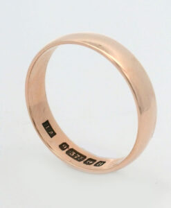 Antique 9ct Rose Gold Wedding Band Ring 4mm dated 1926