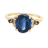 9ct Yellow Gold Sapphire and Diamond Ring