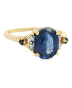 9ct Yellow Gold Sapphire and Diamond Ring