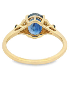 9ct Yellow Gold Sapphire and Diamond Ring