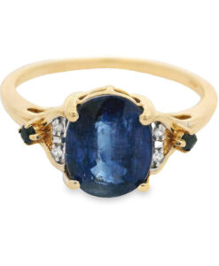 9ct Yellow Gold Sapphire and Diamond Ring