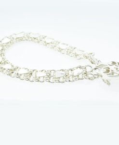 Vintage Sterling Silver Heart Link Bracelet