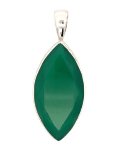 Sterling Silver Green Onyx Pendant